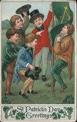 St. Patrick's Day Greetings - Boys Dancing Postcard Postcard Postcard