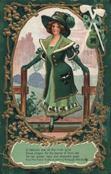 St. Patrick's Day - Lady in Green Postcard