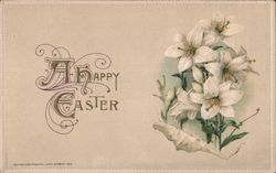 A Happy Easter -- White flowers Postcard