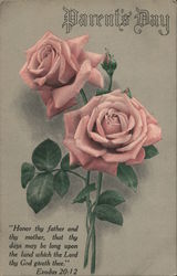 Parents' Day - Roses and bible quote Postcard