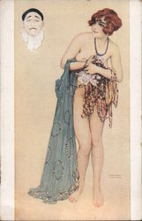 Nude Woman L'Avarice, Pierrot Raphael Kirchner Postcard Postcard Postcard