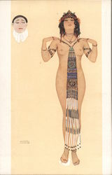 L'Orgeuil By Raphael Kirchner Pierrot Nude Woman Bead Jewelry Postcard