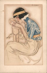 Woman with Cupid Postcard