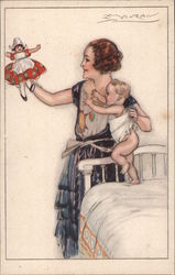 Dutch Doll Woman Child E Vauzan Postcard