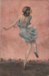 Woman Dancing Outside Postcard