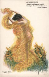 Golden Rod. "Graceful, tossing plume of gold, Bowing in the pure September sky." - Celia Thaxter Postcard