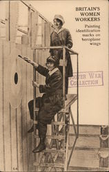 Britain's Women Workers - photo of women working on plane wings Postcard