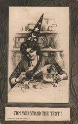 Can you stand the test?- Woman in wizard hat making a formula Postcard