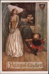 Woman Women Smiling Rumplestilstkin Rumpolstilzchon Postcard