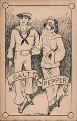 Salt and Pepper - Sailor with Woman Postcard