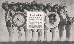 The Time The Place and The Girl - Heilig Theatre - Three Nights - Nine female dancers in a line Postcard