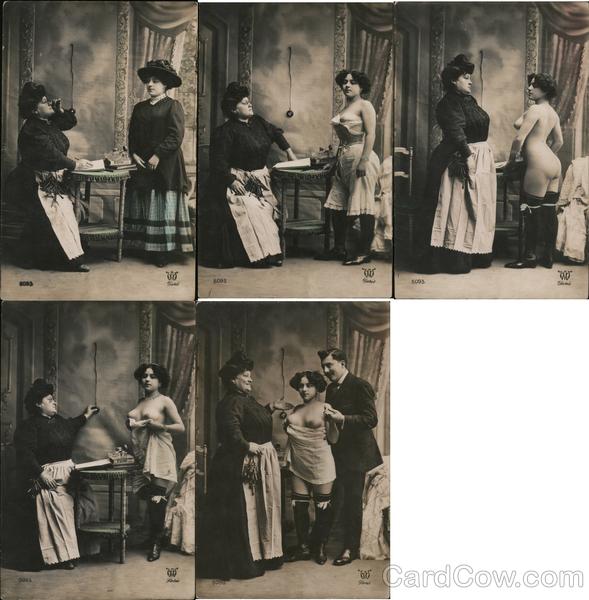 Set of 5 French Nudes Series 5093 The Inspection!