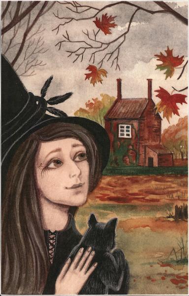 Young Witch Looking at House Margaryta Yermolayeva