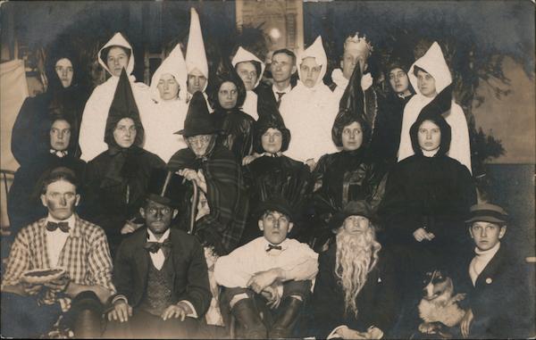 Large Group Dressed in Halloween Costumes Witches