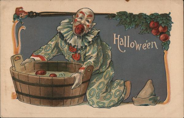 Clown Playing Bobbing for Apples: Halloween H. B. Griggs (HBG)