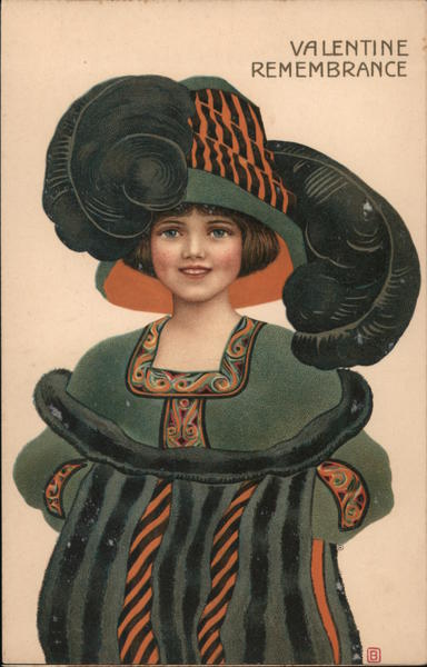 Little Girl in Flowing Green Garments, Valentine Remembrance