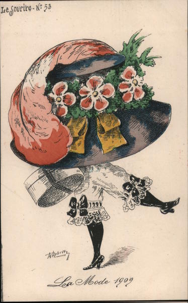 Lea Mode 1909 - Dancing Woman Wearing Pantaloons and Huge Hat