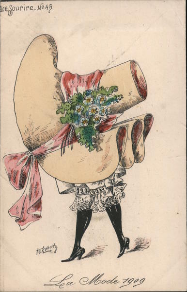 La Mode 1909: Large Hat with Flowers and Bow T. G. Roberty