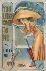 You look good to me You fluffy kid. Postcard