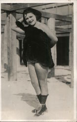 A woman in Swimsuit, Towel Postcard