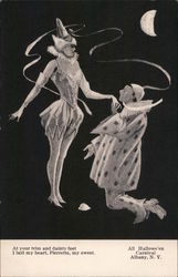 Costumed Man Woman Moon At your trim and dainty feet Postcard