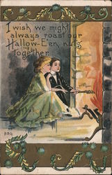 I wish we might always roast our Hallow-E'en nuts together Postcard