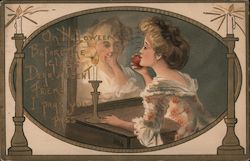 On Halloween Before The Glass Dear Absent Friend I Pray Postcard