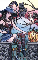 Sexy Young Witch "Rhea" Postcard