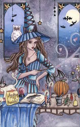 Sexy Young Witch "Kirra" Postcard