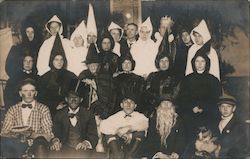 Large Group Dressed in Halloween Costumes Witches Postcard