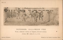 Lighting Fireworks on Halloween Postcard