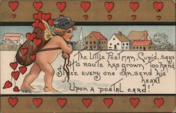 Cupid Holding a Bag of Hearts Postcard