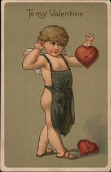 To my Valentine- Cupid holding heart Postcard Postcard Postcard