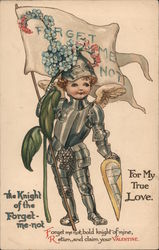 For my true love- The knight of the Forget-me-not Flowers Postcard Postcard Postcard