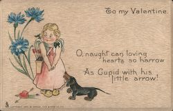 Cupid with dog Postcard Postcard Postcard