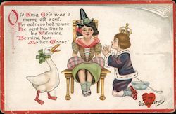 Mother Goose, Queen, Old King Cole Fantasy Postcard Postcard Postcard