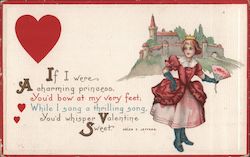 A Princess in Front of a Castle Postcard