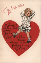To my Valentine Child on heart Postcard