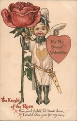 To my sweet Valentine- The knight of the rose Flowers Postcard Postcard Postcard