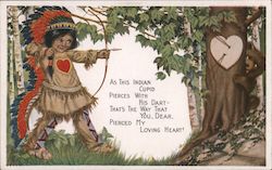 An Indian Shooting Arrows at a Heart Postcard