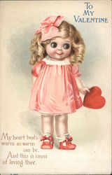 Little Girl Offers Heart, To My Valentine Postcard