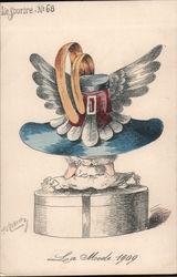 La Mode 1909: Large Hat with Feathers Postcard