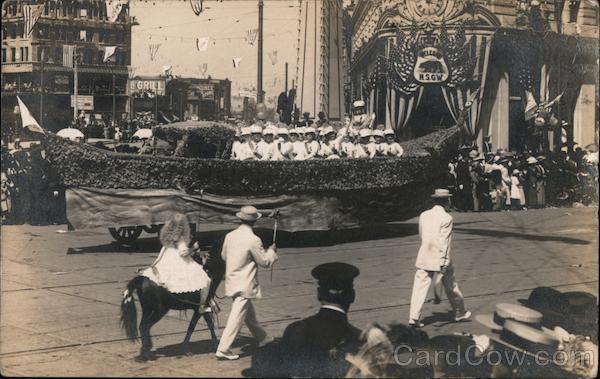 Parade Float Women in a Boat San Francisco California