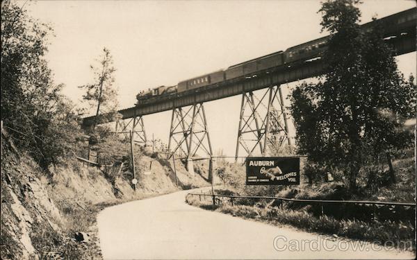 Railroad Bridge and Train near Auburn, California