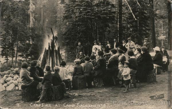 Camp Fire at Camp Sacramento Twin Bridges California