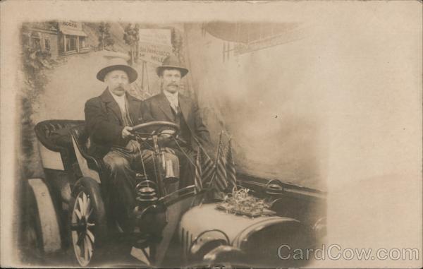 Two Men in a Car 24 miles to San Francisco California