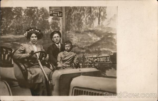 Family in Automobile 10 Miles to SF The Chutes San Francisco California