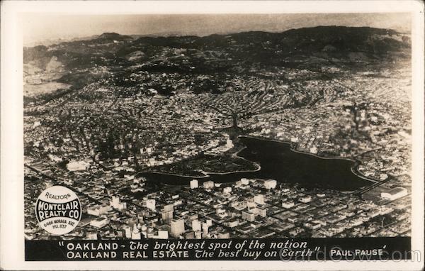 Aerial Photo, Oakland Montclair Real Estate Advert Paul Pause California