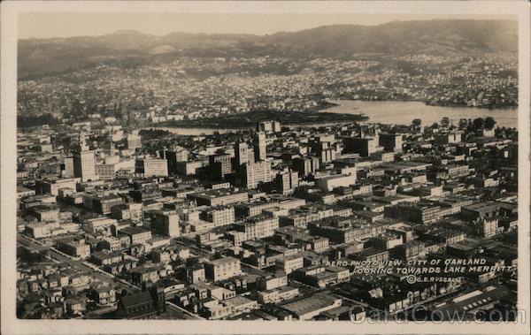 Aero-Photo View of City Looking Towards Lake Merritt Oakland California
