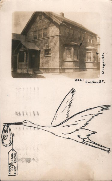 2821 Fulton St. and Oregon St. Stork, Birth Berkeley California